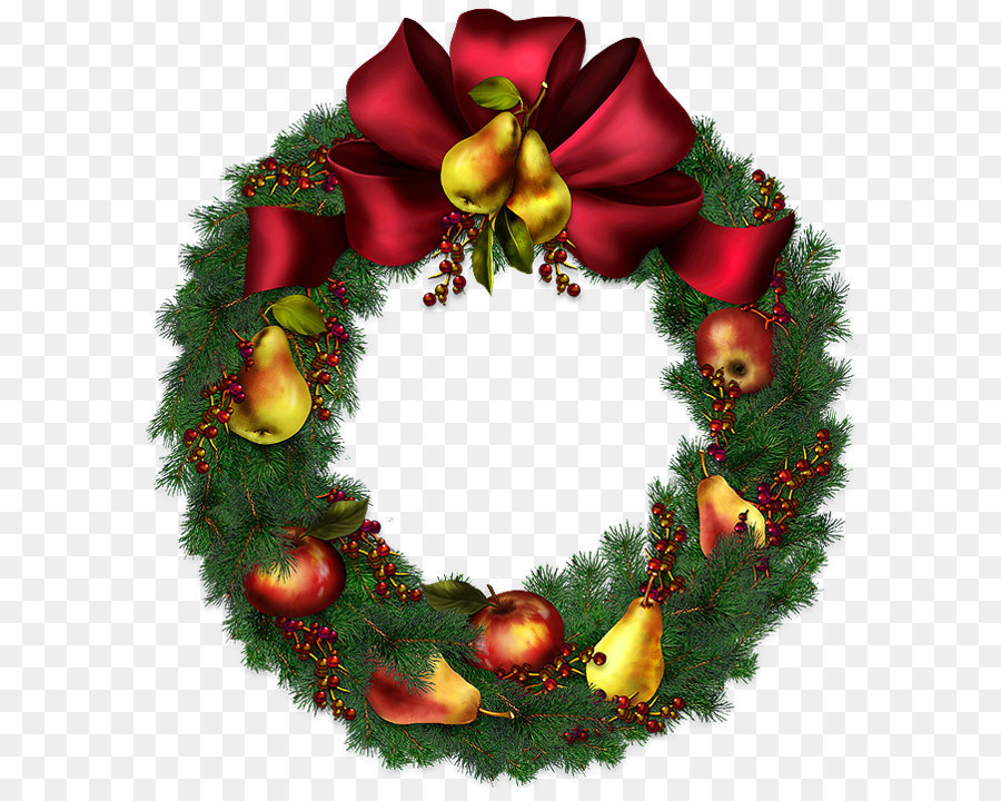 Christmas Clip art - Christmas Wreath Transparent Clipart Picture png download - 645*708 - Free Transparent Christmas  png Download.