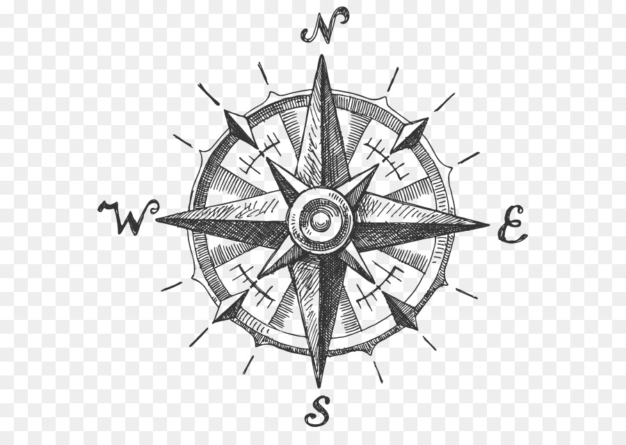 North Compass rose - ink in water png download - 650*631 - Free Transparent North png Download.
