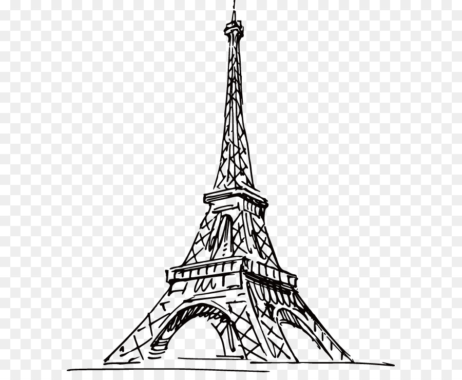 Eiffel Tower Tokyo Tower Drawing - Hand-painted artwork Eiffel Tower in Paris png download - 639*725 - Free Transparent Eiffel Tower png Download.