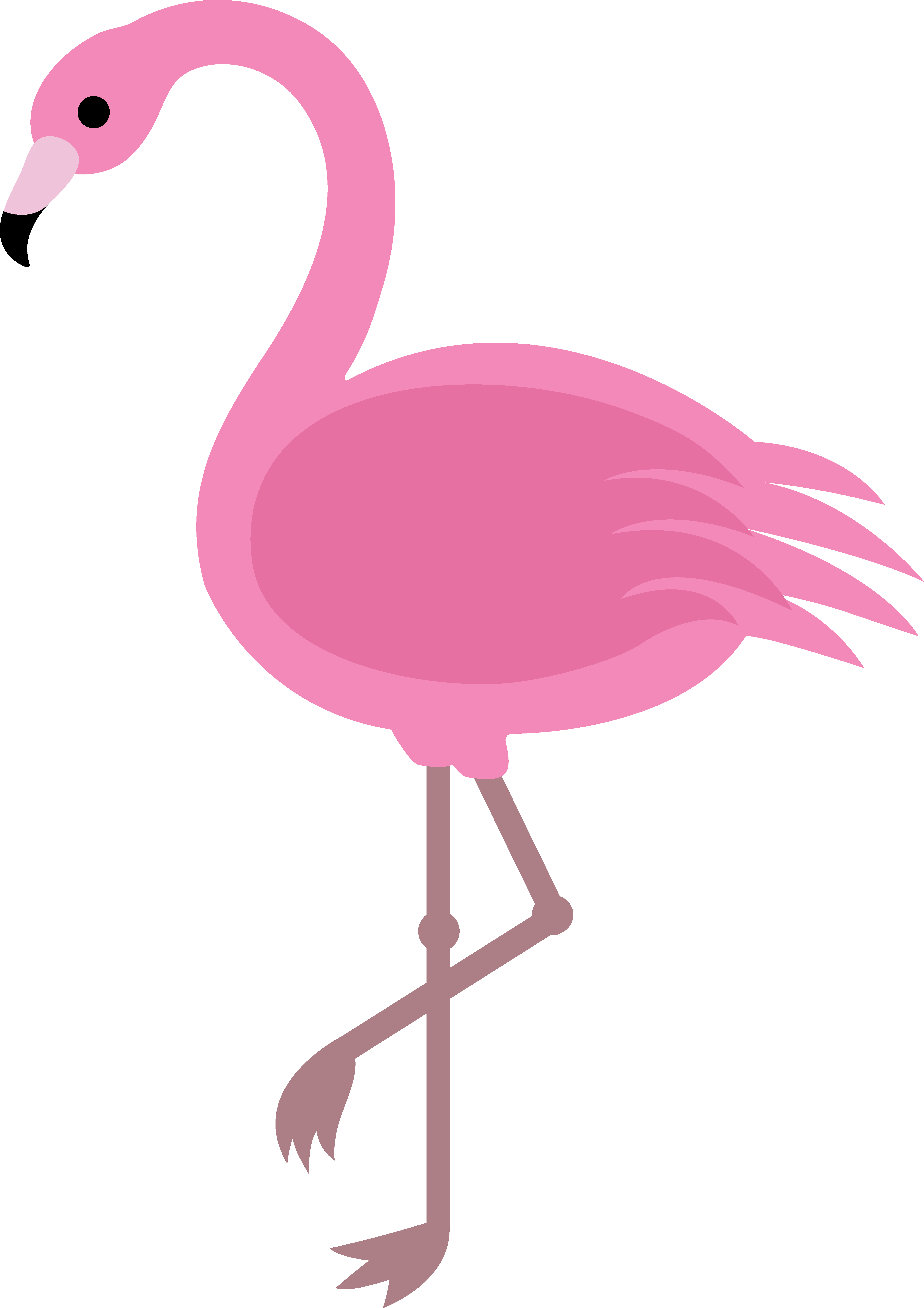 flamingo clipart black and white png