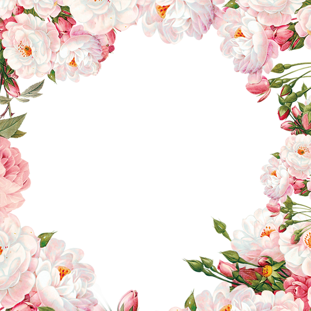 Hand painted flower frame material png download - 1000*1000 - Free