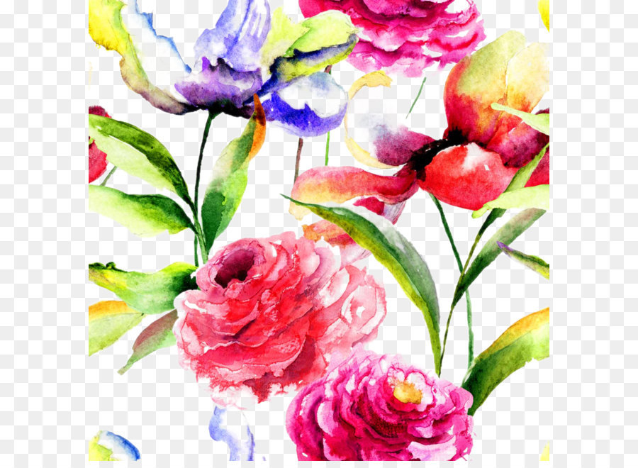 Watercolor painting Flower Peony - Beautiful watercolor flowers background png download - 1100*1100 - Free Transparent Watercolour Flowers png Download.
