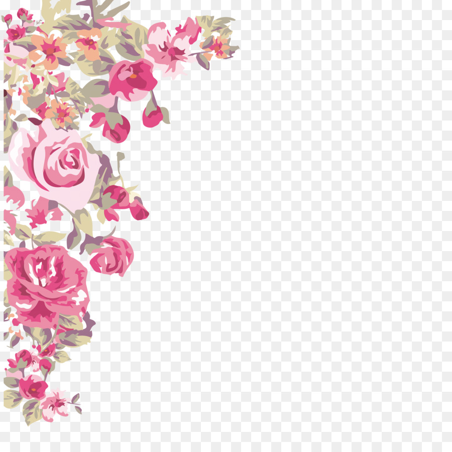 Flower Wallpaper - -painted flowers corner png download - 4500*4500 - Free Transparent Flower png Download.