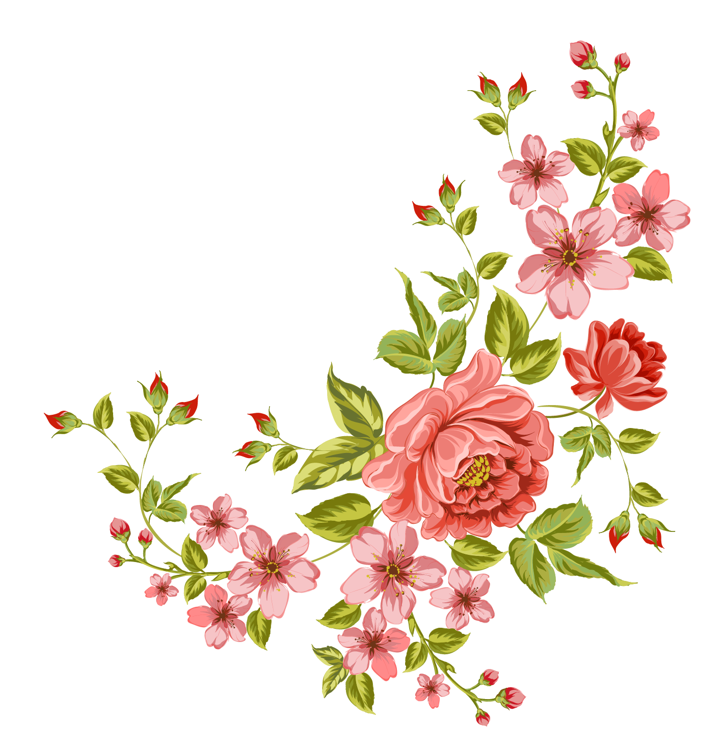 Flower Clip art - Corner flower png download - 1417*1468 - Free