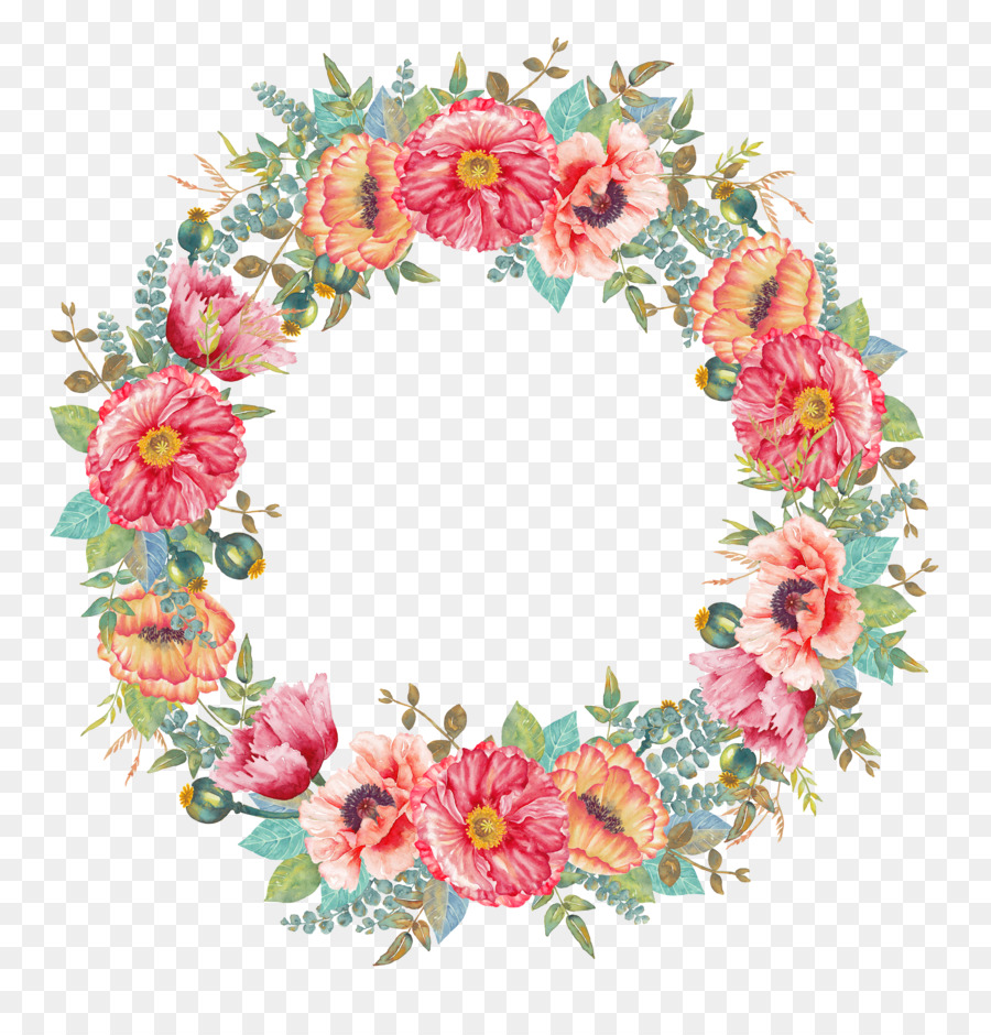 Flower Wreath Watercolor painting - floral wreath png download - 2362*2416 - Free Transparent Flower png Download.