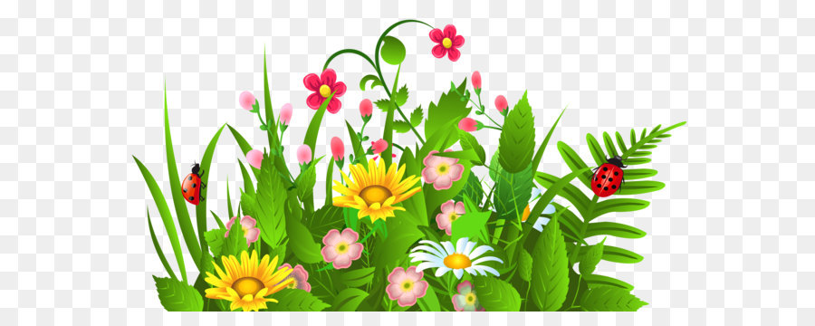 Flower Clip art - Cute Grass and Flowers PNG Clipart png download - 6287*3328 - Free Transparent Flower png Download.