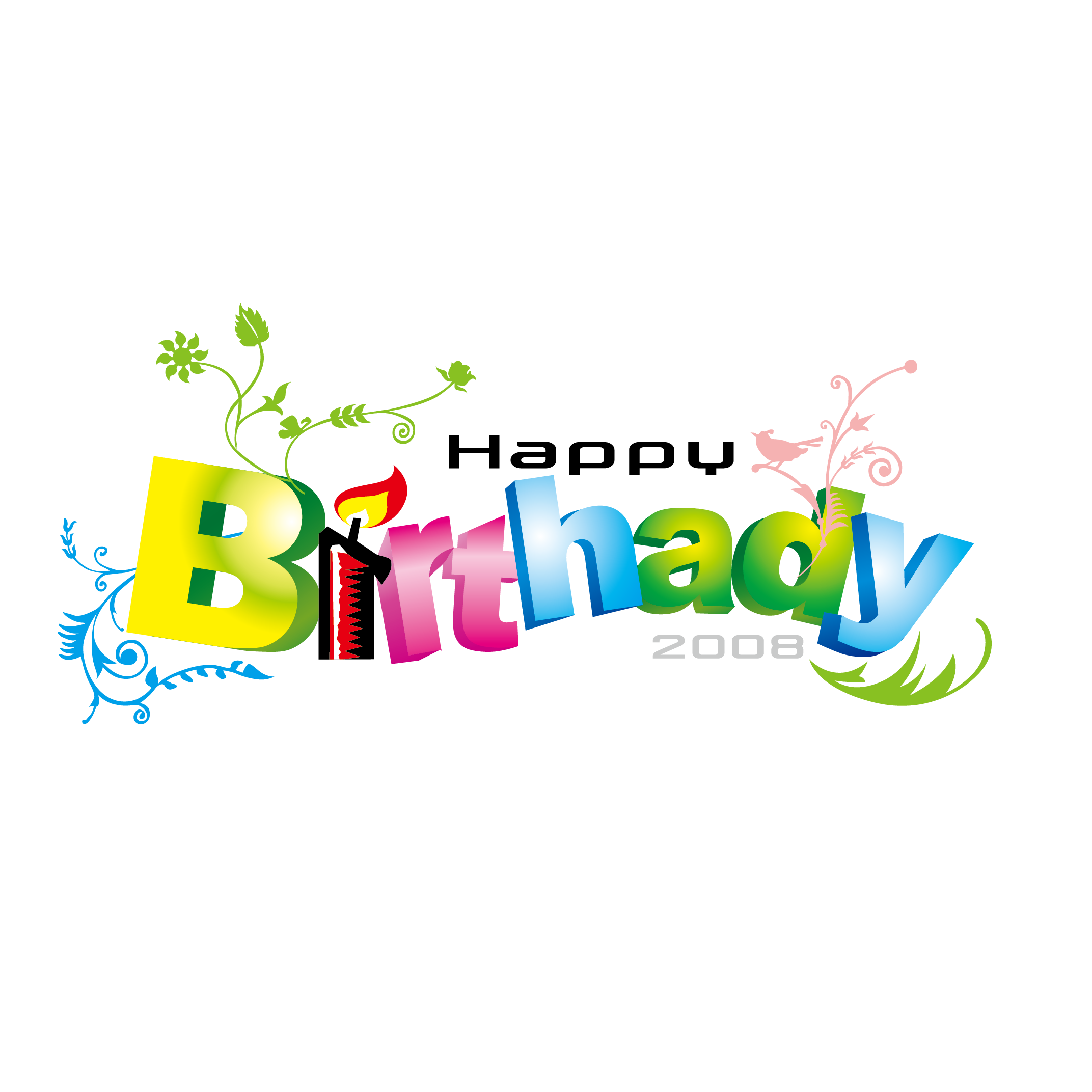 Happy Birthday To You Font English Color Word Art Vector Happy Birthday Png Download 2144 2144 Free Transparent Birthday Cake Png Download Clip Art Library