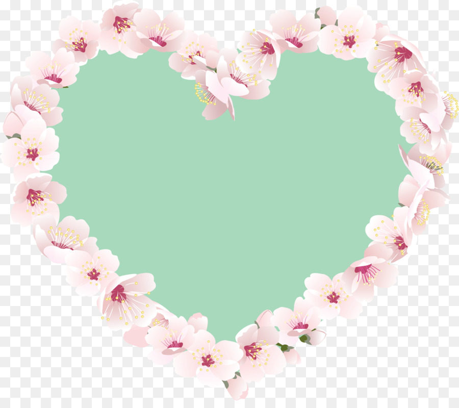 Heart Pink Border Flowers - heart png download - 2601*2268 - Free Transparent Heart png Download.