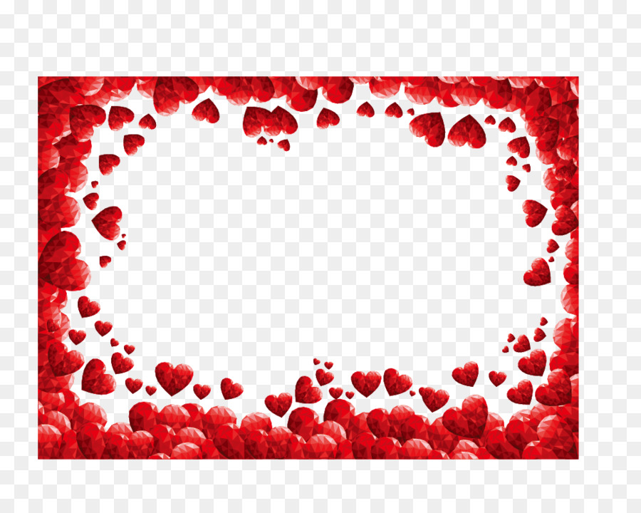 Valentines Day Heart Clip art - Red hearts border png download - 998*795 - Free Transparent  png Download.