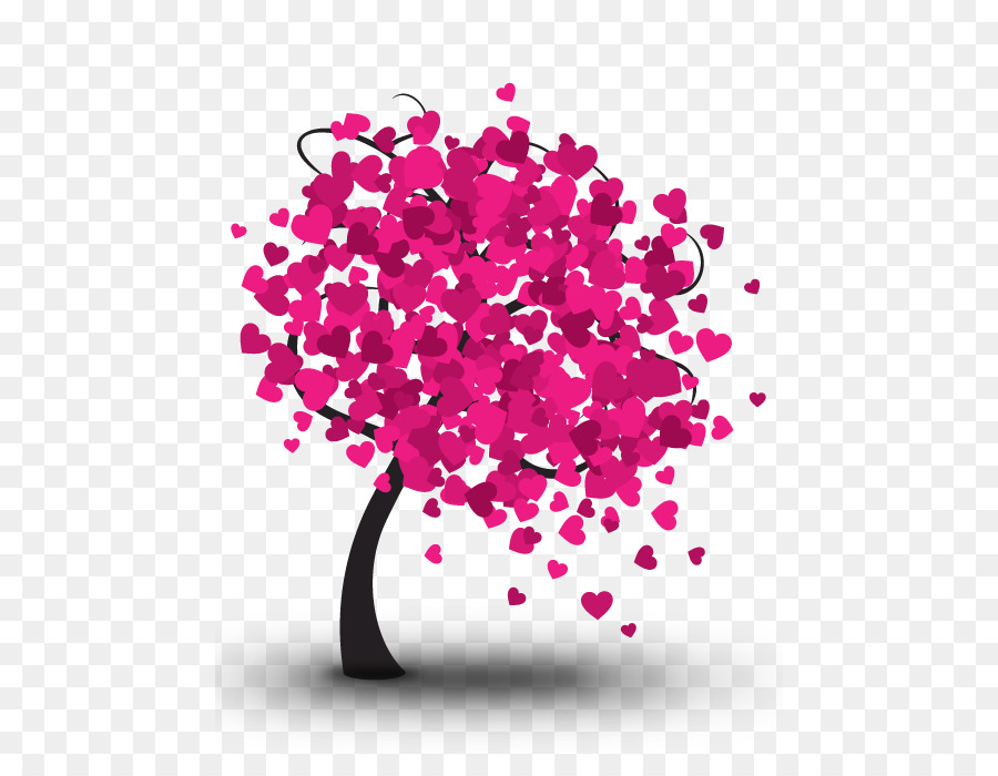 Heart Tree Valentines Day Illustration - Pink Heart Tree png download - 512*700 - Free Transparent Heart png Download.