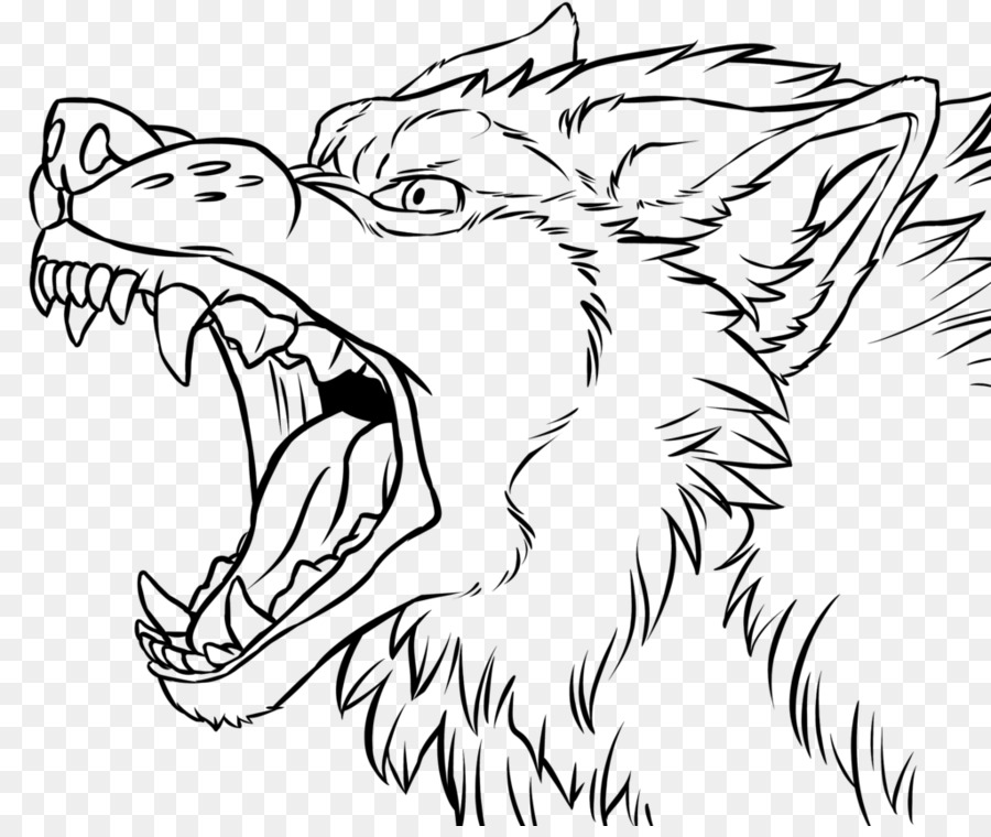 Line art Gray wolf Snarl Drawing Growling - Lineart png download - 1024*853 - Free Transparent Line Art png Download.