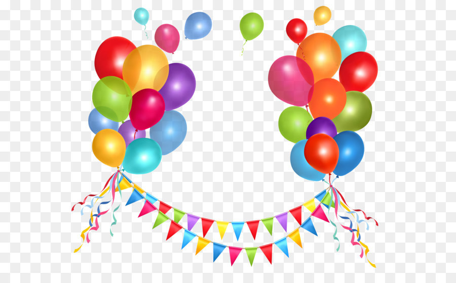 Birthday cake Balloon Clip art - Transparent Party Streamer and Balloons PNG Clipart Picture png download - 3763*3139 - Free Transparent Birthday Cake png Download.