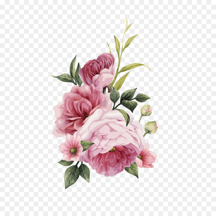 Pink flowers Still Life: Pink Roses Flower bouquet Image - plant watercolor png download - 1024*1024 - Free Transparent Pink Flowers png Download.