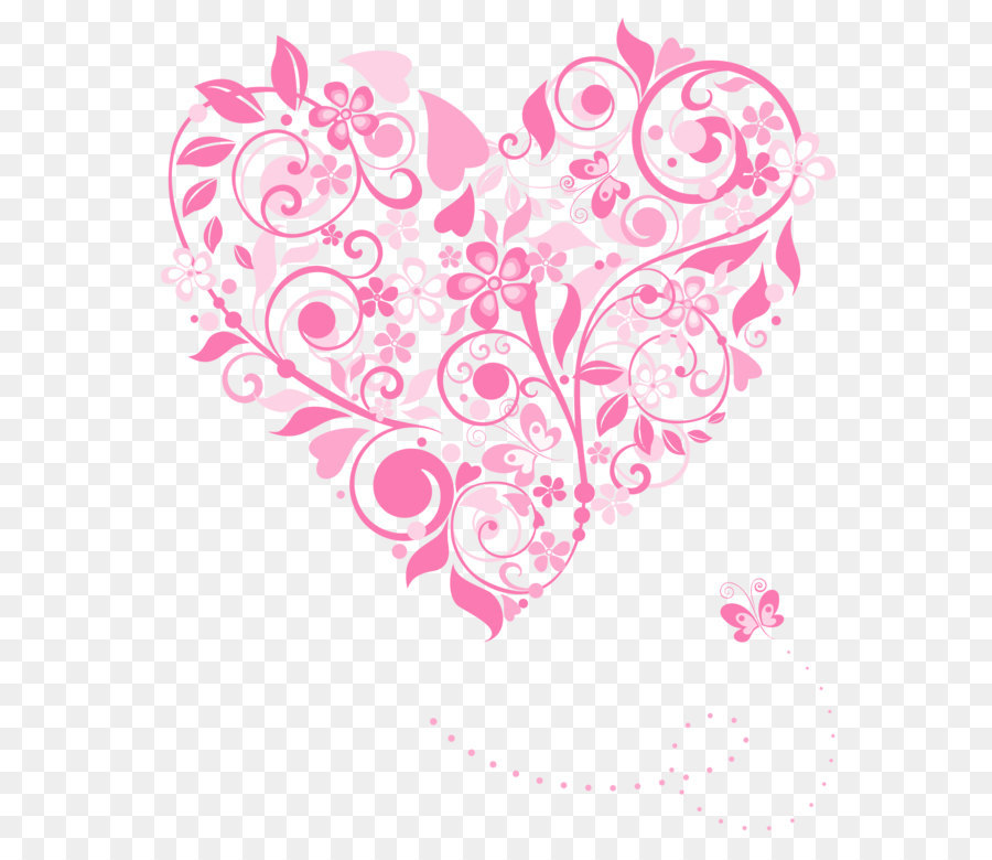 Heart Flower Euclidean vector Pixabay - Transparent Pink Heart Decoration PNG Picture png download - 2673*3130 - Free Transparent  png Download.