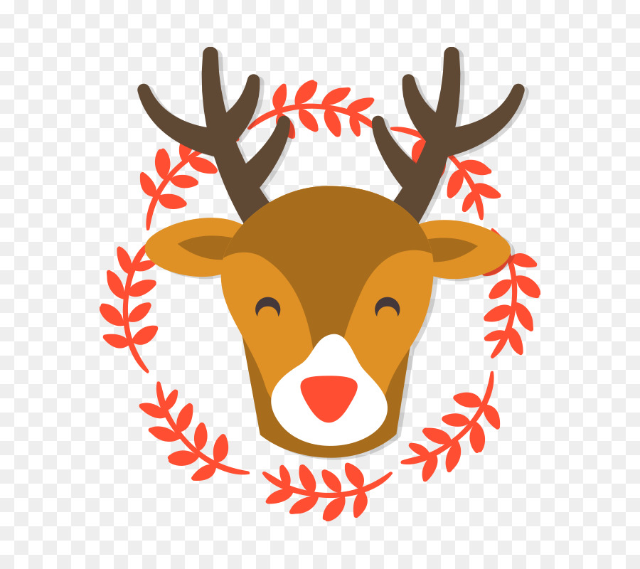 Rudolph Santa Claus Reindeer Christmas - Smiling reindeer transparent vector background material png download - 800*800 - Free Transparent Rudolph png Download.