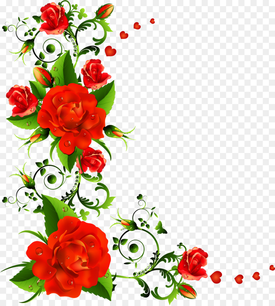 Rose Flower Clip art - flower border png download - 1443*1600 - Free Transparent Rose png Download.