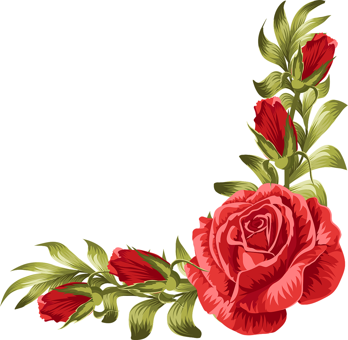 Wedding Invitation Rose Flower Leaf Rose Border Png Download 1200