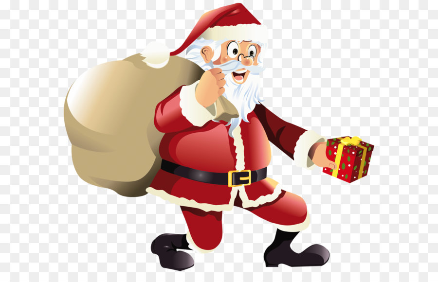 Santa Claus Gift Christmas - Transparent Santa Claus with Red Gift PNG Clipart png download - 1304*1127 - Free Transparent Santa Claus png Download.