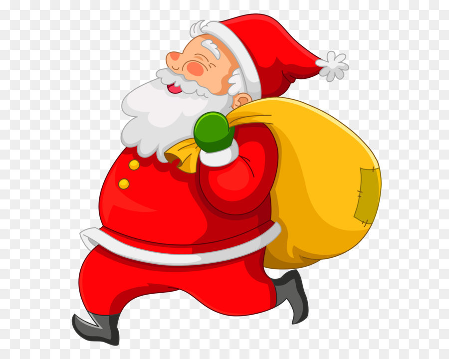 Santa Claus Clip art - Transparent Santa with Yellow Bag PNG Clipart png download - 4529*5000 - Free Transparent Santa Claus png Download.