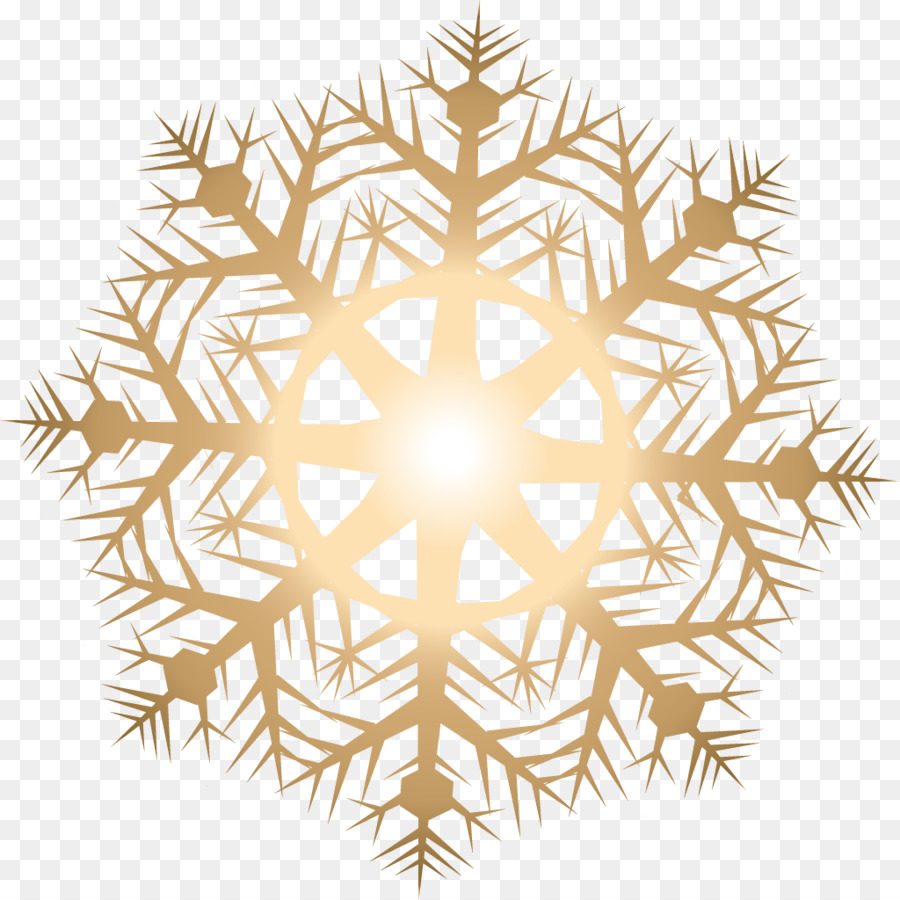 Light Snowflake - Vector golden snowflakes png download - 1024*1024 - Free Transparent  Light png Download.