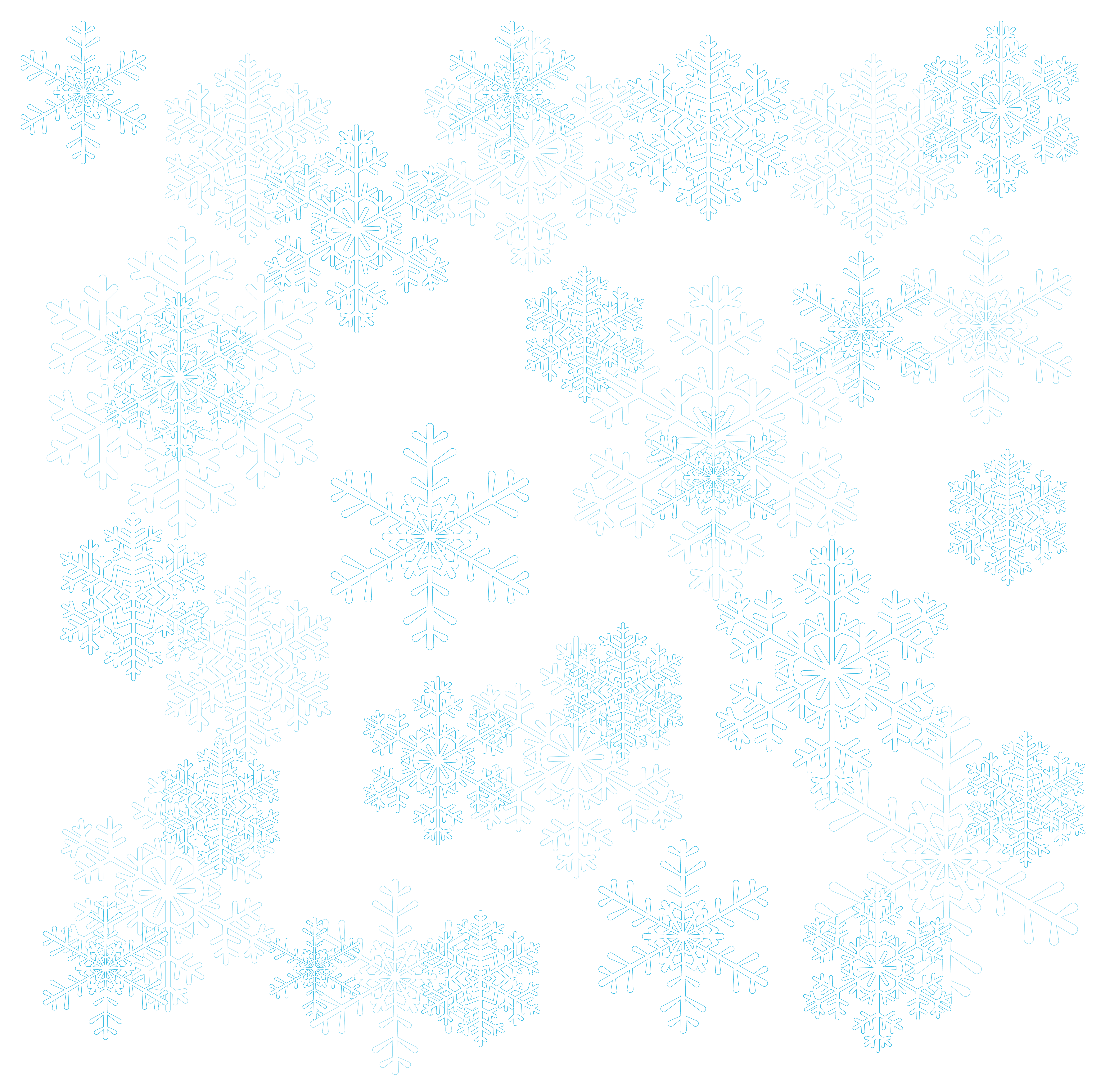 Blue Pattern - Snowflakes Transparent Decoration PNG Clipart Image png