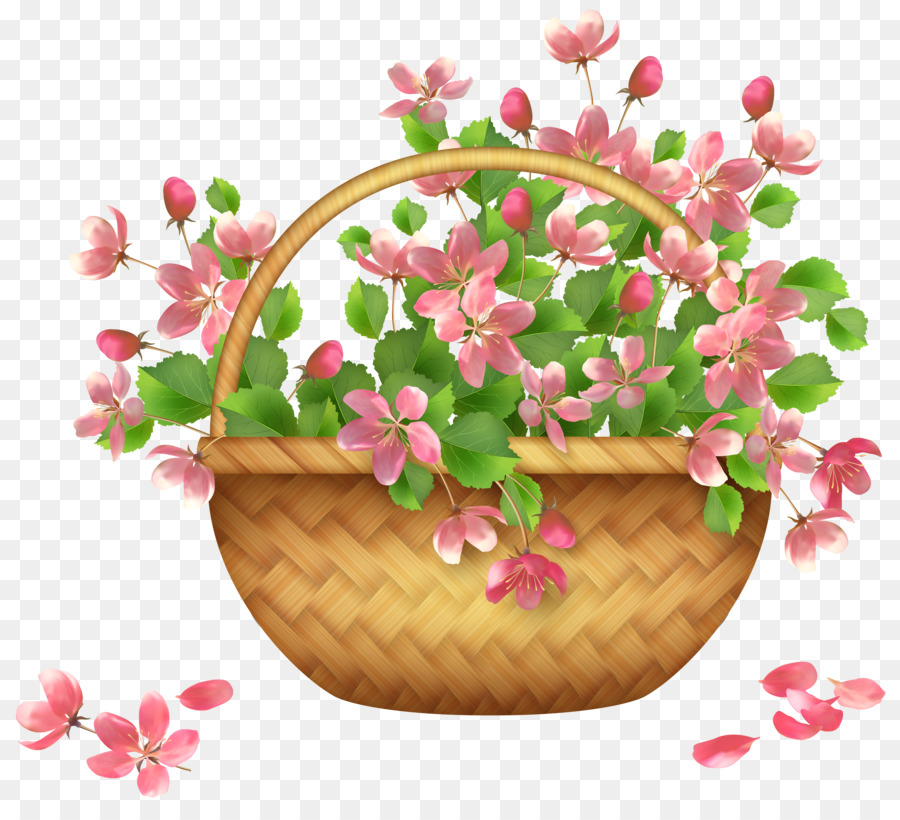 Basket Flower Clip art - Transparent Spring Cliparts png download - 3500*3143 - Free Transparent Basket png Download.