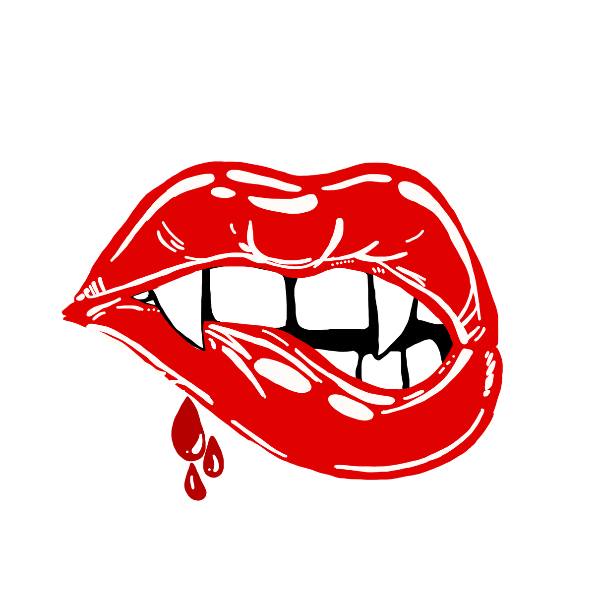 easy vampire lips drawing.