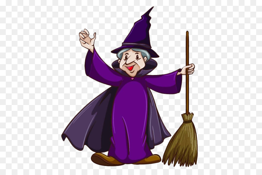 Witch & Wizard Magician Witchcraft Clip art - The old witch with the magic broom in the cartoon png download - 600*600 - Free Transparent Witch  Wizard png Download.