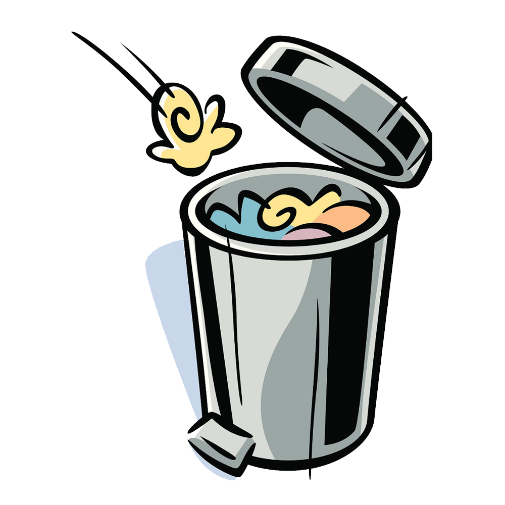 Rubbish Bins Waste Paper Baskets Drawing Cartoon Office Trash Can Garbage Can Png Download