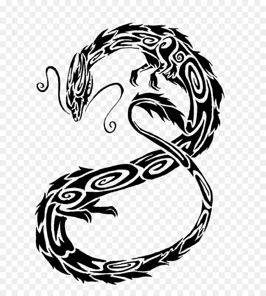 Tattoo Chinese dragon Drawing Quetzalcoatl - tribal tattoo png download - 807*989 - Free Transparent Tattoo png Download.