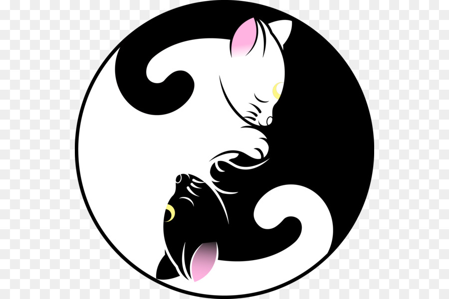 Yin and yang Luna Taijitu Artemis Clip art - yin yang png download - 600*600 - Free Transparent  png Download.