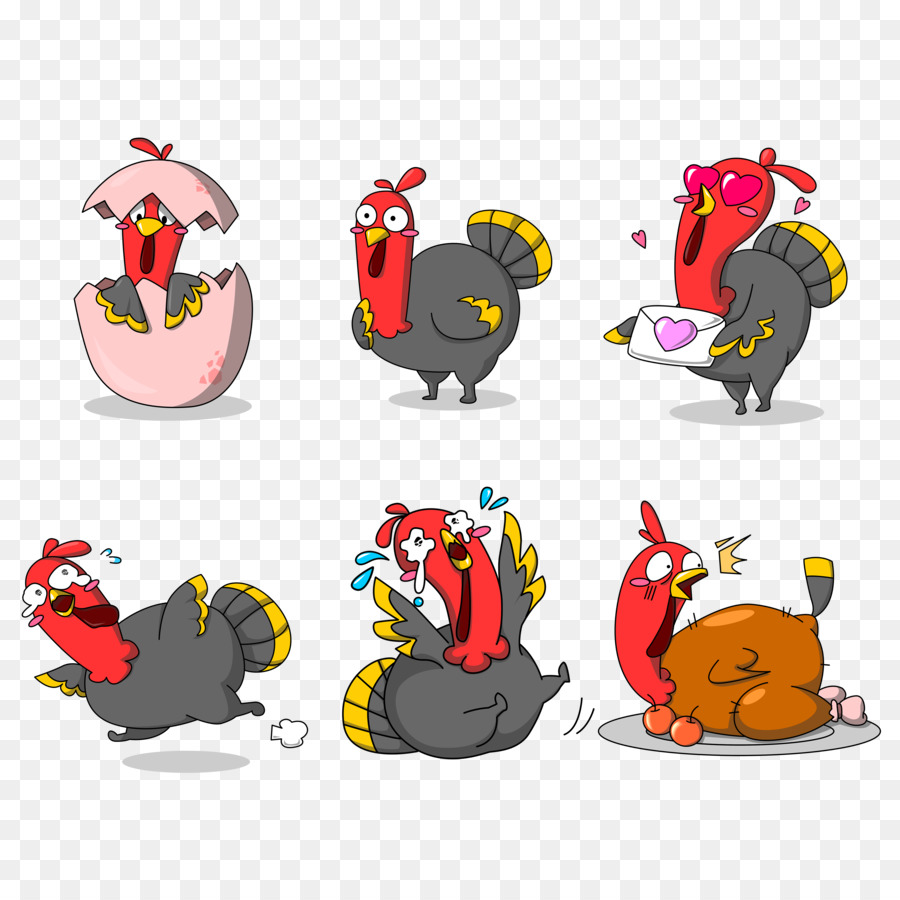 Turkey Cartoon Thanksgiving - Hand painted Thanksgiving, different shapes, Turkey cartoon image png download - 4134*4134 - Free Transparent Turkey png Download.