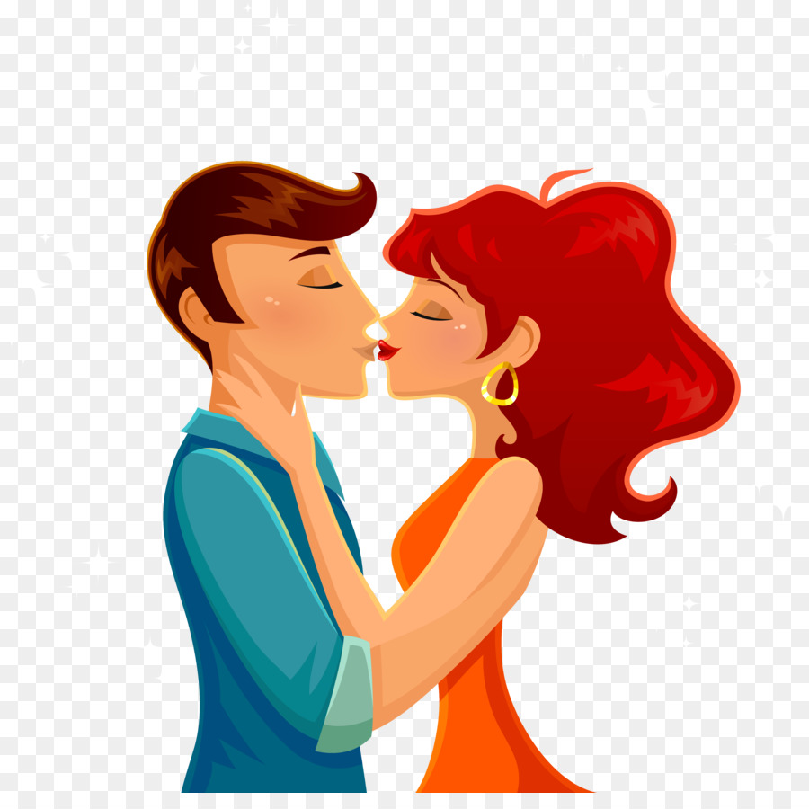 Kiss Cartoon Romance Illustration - Kissing couple png download - 4268*4183 - Free Transparent  png Download.