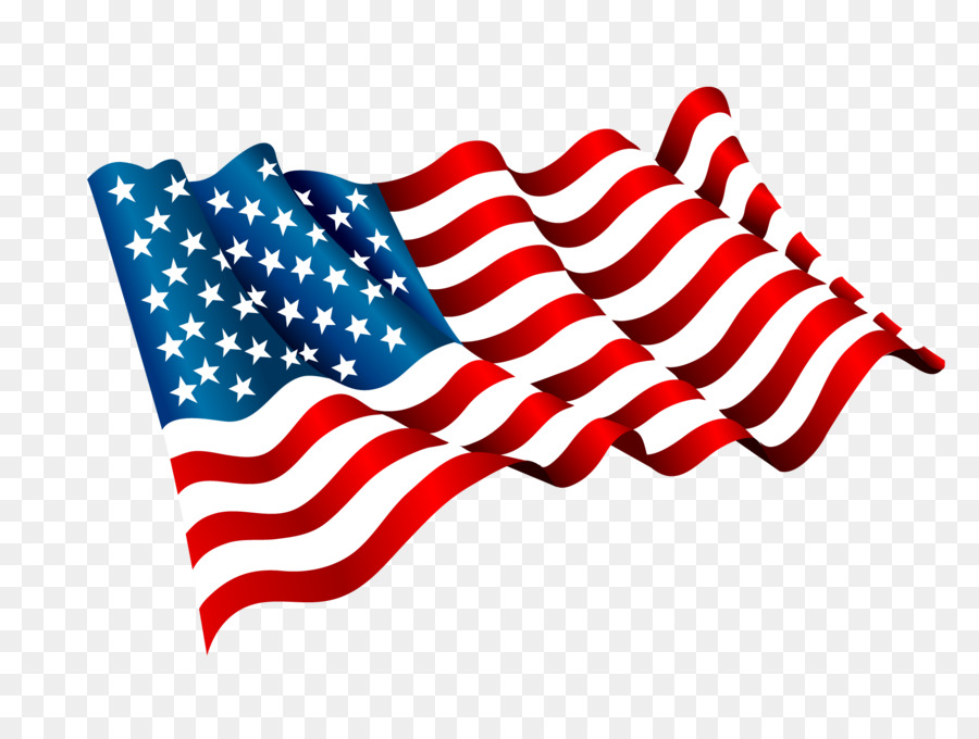 Flag of the United States Clip art - Vector hand-painted American flag flying png download - 1949*1467 - Free Transparent 4th Of July png Download.