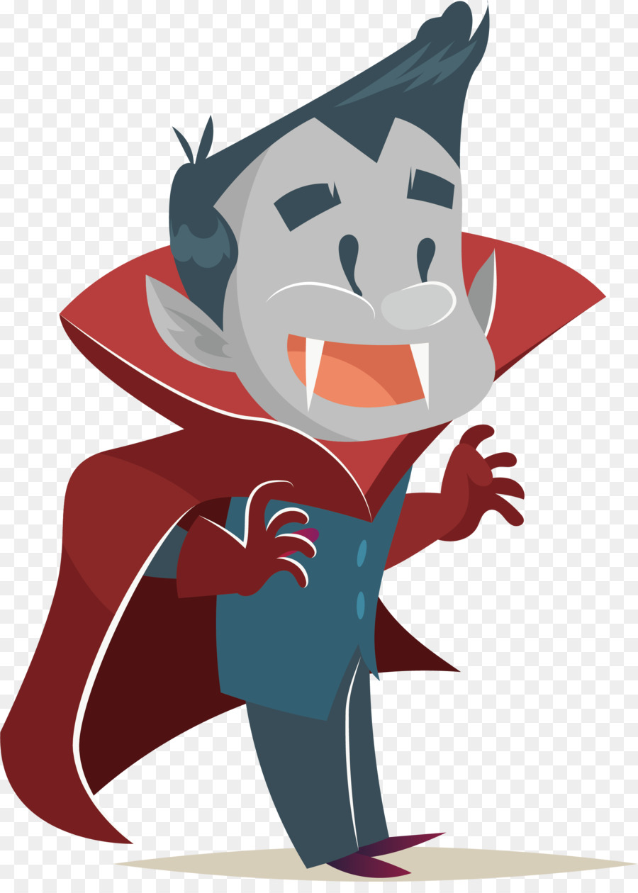 Cartoon Animation Halloween Illustration - Happy Vampire png download - 2082*2877 - Free Transparent Halloween  png Download.