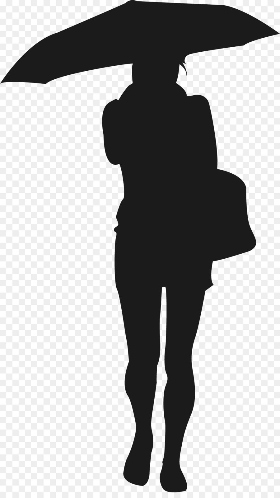 Silhouette Scalable Vector Graphics Woman Icon - Pedestrians in the rain png download - 1098*1930 - Free Transparent  png Download.