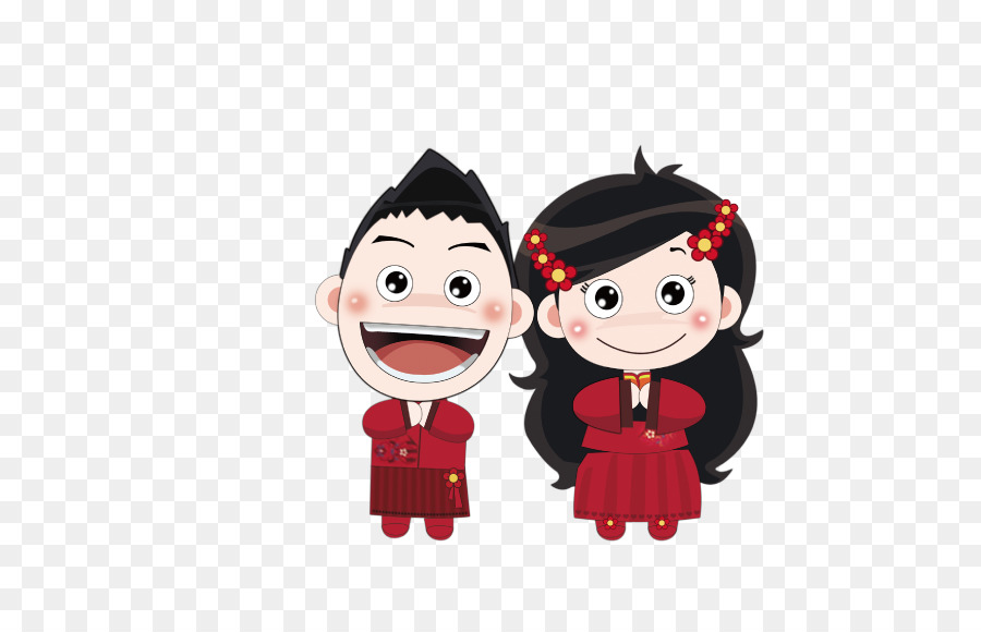 Wedding Chinese marriage Cartoon - Bride and groom png download - 567*567 - Free Transparent Wedding png Download.