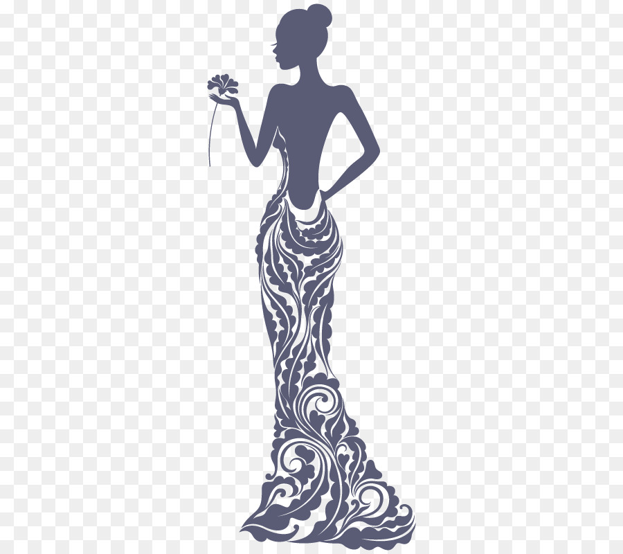 Dress Silhouette Drawing Evening gown - dress png download - 800*800 - Free Transparent Dress png Download.