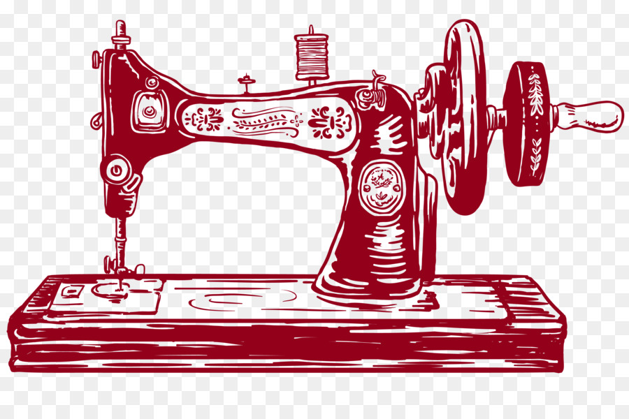 Sewing Machines Machine embroidery Textile - vintage illustration png download - 3742*2414 - Free Transparent Sewing Machines png Download.