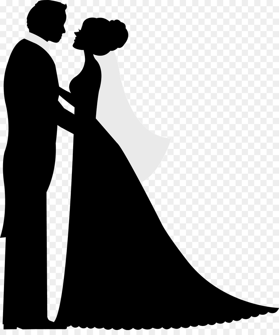 Couple vector wedding silhouette Wedding couple