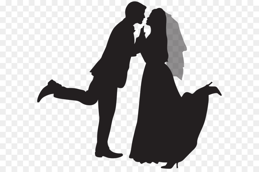 Couple silhouette vector wedding Wedding couple