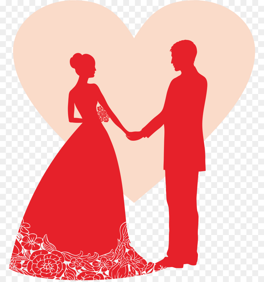 Wedding invitation Wedding reception Banner Party - Silhouette of bride and groom png download - 840*955 - Free Transparent  png Download.