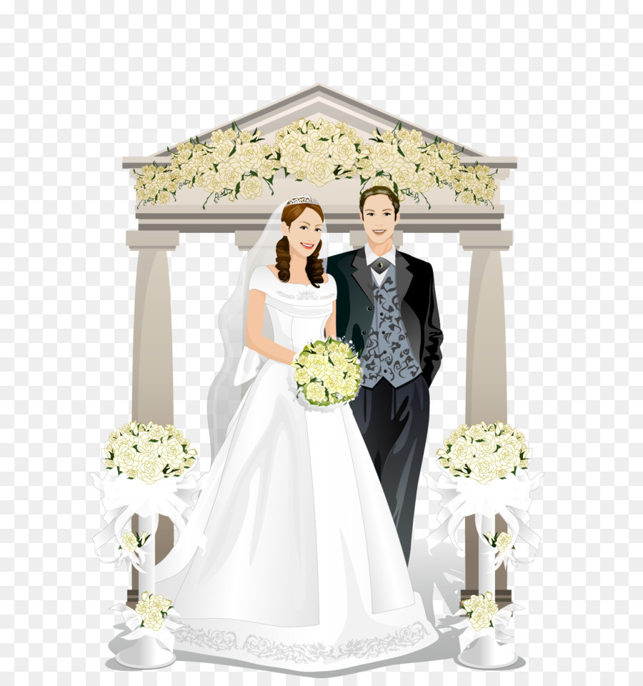 Bridegroom Wedding - The bride and groom wedding white flowers vector material png download - 1163*1698 - Free Transparent Bride png Download.