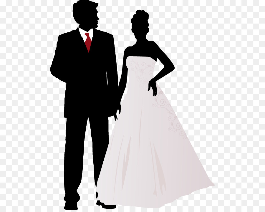 Wedding invitation Marriage Clip art - silhouette vector wedding png download - 560*713 - Free Transparent  png Download.