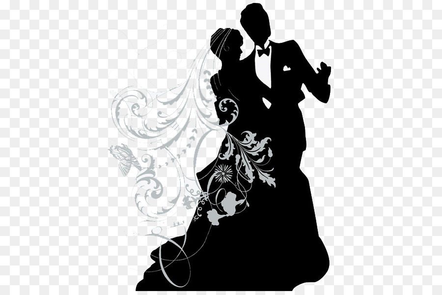 Wedding invitation Silhouette Bridal shower Bride - bride and groom png download - 600*600 - Free Transparent Wedding Invitation png Download.