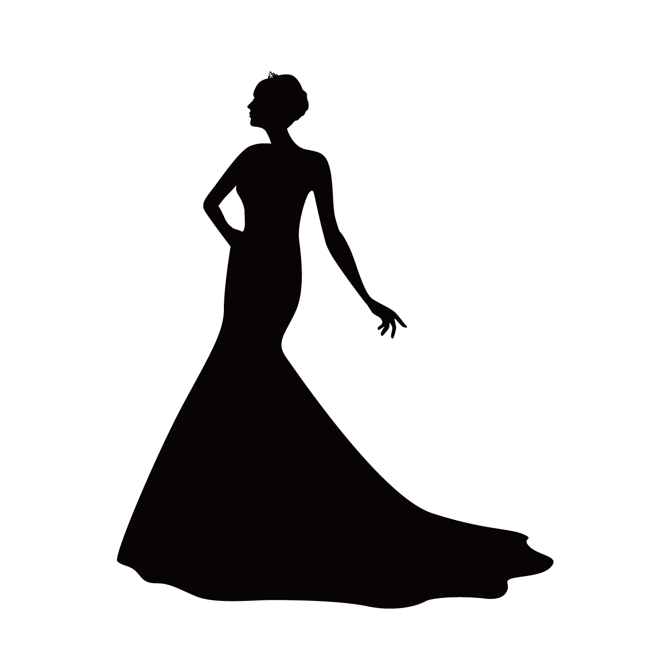 Silhouette Dress Illustration Vector Graphics Wedding Silhouette Png