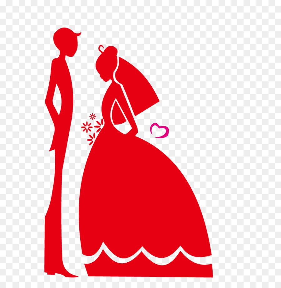 Red wedding dress silhouette vector png download - 670*930 - Free Transparent Wedding Invitation png Download.
