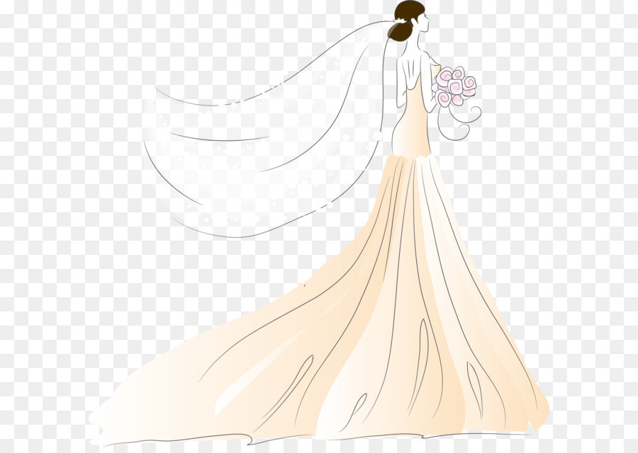 Bride Contemporary Western wedding dress - Vector bride wearing a wedding dress png download - 1916*1864 - Free Transparent  png Download.