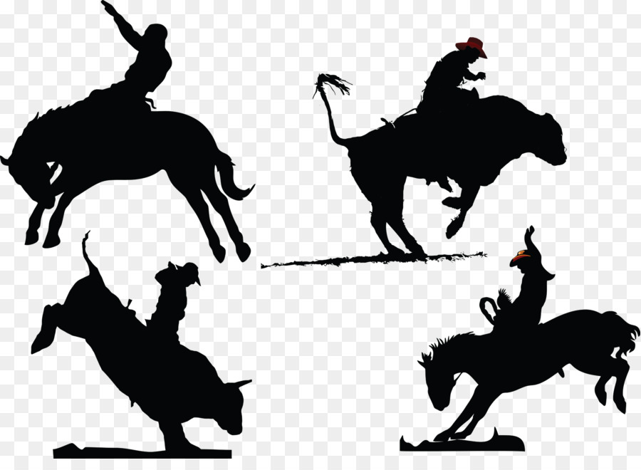 Horse Rodeo Silhouette Bull riding - horse western png download - 2000*1432 - Free Transparent Horse png Download.