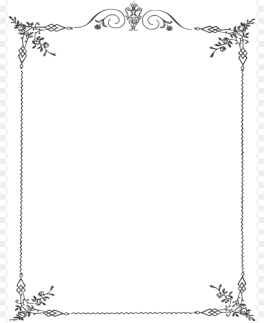 Borders and Frames Black and white Clip art - Elegant Page Borders png download - 850*1100 - Free Transparent BORDERS AND FRAMES png Download.